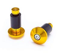 Motorcycle HandleBar Bar End Weights Plugs Caps Anti Vibration CNC Billet Aluminium for 22mm 7/8 Inch Hollow Handlebars (Gold) 2 PCS