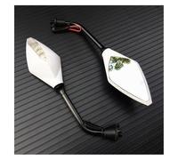 motorcycle handlebar bar mirror For Suzuki Universial Motorcycle Turn Signals Mirrors Motorbike Rearview Side(White)