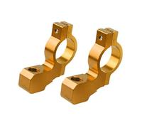 Motorcycle Handlebar Clamp 2 Pcs Universal Motorcycle Bike ATV Rear View Mirror Bracket Mount Adapter Holder Clamp Screw CNC Aluminum 22mm 7/8" Handlebar(Yellow)