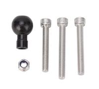 Motorcycle Handlebar Clamp Base, 304 Stainless Steel, 1 Inch Rubber Ball Mount for B-367U Bracket System, Fits Any Motorcycle with M8 Threaded