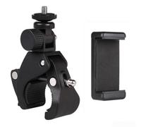 Motorcycle Handlebar Clamp Set For Camera For Dji Phone And Photo Equipment Bracket With 360 Degree Rotation Fits 15mm To 35mm Round Tubes(C)