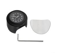 Motorcycle Handlebar Clock Mount for Dial Fits 22mm 25. 4mm Handlebars Black/silver - Aluminum Alloy For Bike Watch with Fluorescent(Black black panel)