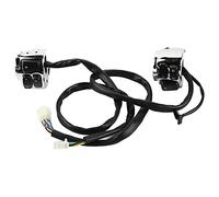 Motorcycle Handlebar Control Switch Set, 25mm 1" Aluminum Shell with Signal Horn Beam Switches, Left and Right Switches with Wiring Harness for Dyna V - Rod 1996-2012 (Silver)
