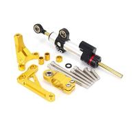 motorcycle handlebar damper Compatible With CB1000R 2018-2022 2023 Motorcycle Stabilizer Steering Damper Adjustable Linear Absorber Bracket Support Accessories(Silver-Yellow)
