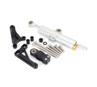 motorcycle handlebar damper Compatible With CB1000R 2018-2023 Motorcycle Stabilizer Steering Damper Mounting Bracket Support Kit Accessories Universal(Silver-Black)