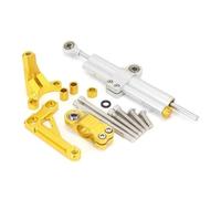 motorcycle handlebar damper Compatible With CB1000R 2018-2023 Motorcycle Stabilizer Steering Damper Mounting Bracket Support Kit Accessories Universal(Silver-Yellow)