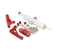 motorcycle handlebar damper Compatible With CB1000R 2018-2023 Motorcycle Stabilizer Steering Damper Mounting Bracket Support Kit Accessories Universal(Silver-Red)
