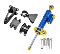 motorcycle handlebar damper Compatible With CBR600 For F4i 1999-2004 Motorcycle Damper Steering Stabilize Support Mounting Bracket Universal Accessories(Blue-Yellow)