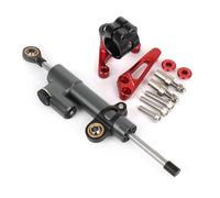 motorcycle handlebar damper Compatible With Ducati For SuperSport 950 For Supersport 939 2018-2025 Motorcycle Damper Stabilizer Bracket Steering Mount Kit Accessories(Gray-Red)