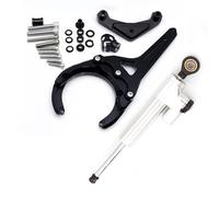 motorcycle handlebar damper Compatible With Suzuki For Gsxs1000/F 2016-2023 Motorcycle Stabilizer Steering Damper Mounting Bracket Support Linear Shock Kit(White)