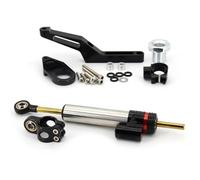 motorcycle handlebar damper Compatible With ZX6R 2009-2019 Motorcycle Steering Stabilizer Damper Linear Mounting Bracket Support Adjustable Kit Accessories(Black)