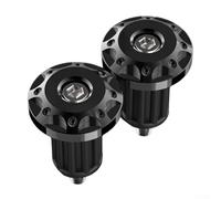 Motorcycle Handlebar End - Aluminum Alloy Grip Terminals for 16 to 18mm Handlebars Black/white/red/blue/gold/orange 2-pack Fit for Most Motorcycles(BLACK)