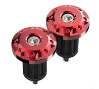 Motorcycle Handlebar End - Aluminum Alloy Grip Terminals for 16 to 18mm Handlebars Black/white/red/blue/gold/orange 2-pack Fit for Most Motorcycles(RED)