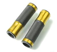 Motorcycle Handlebar Grips 22mm 7/8 inch CNC Aluminum with Rubber Gel Non Slip Covers Compatible with Various Motorcycles (Gold)