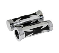 Bike It Moto Motorcycle Motorbike Grips Chrome Chopper Cushion - 20 MM x 25 MM