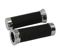 Bike It Moto Motorcycle Motorbike Grips Foam And Chrome - 20 MM x 25 MM