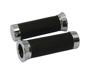 Motorcycle Handlebar Grips Foam And Chrome 22mm Left 25mm Right For 7/8" Bars