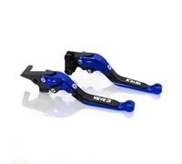 Motorcycle Handlebar Grips Folding Extendable Adjustable Brake Clutch Lever for Yamaha YZFR3 2015-2023(Blue 2)