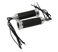 MOTORCYCLE HANDLEBAR GRIPS WITH TASSLES BLACK 22mm LEFT 25mm RIGHT 138mm LENGTH