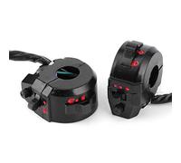 Motorcycle Handlebar Horn Switch Control Left Right Side Waterproof Fit for Universal 7/8 Inch Bars Black