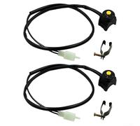 Motorcycle Handlebar Kill Switch With Push Button Starter Function, Engine Stop Switch Compatible With Various Motorcycle Types(Yellow)