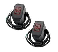 Motorcycle Handlebar Left Start Switch Motorcycle Motorcycle Modified Switch Button With LED Light Headlight Horn Control ON OFF Buttton Handlebar Mount Accessories(2pcs Red)
