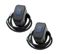 Motorcycle Handlebar Left Start Switch Motorcycle Motorcycle Switch Button Handlebar Mount Modified Headlight Horn Control ON/OFF With LED Display Lamp(2PCS blue)