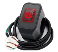 Motorcycle Handlebar Left Start Switch Motorcycle Motorcycle Switch Button Handlebar Mount Modified Headlight Horn Control ON/OFF With LED Display Lamp(2PCS red)