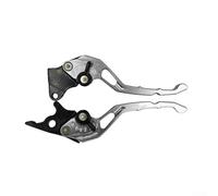 Motorcycle Handlebar Lever for Clutch and Brake, Aluminum Alloy Left Drum Right Disc fit for Most Motorcycles, 2-Pack(Silver)