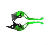 Motorcycle Handlebar Lever for Clutch and Brake, Aluminum Alloy Left Drum Right Disc fit for Most Motorcycles, 2-Pack(Green)