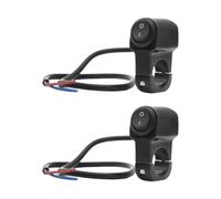 Motorcycle Handlebar Light Control Switches, 2nd gear 2 lines | 12V 7/8 Inch Clamp-on Rocker Button Set, Aluminum Housing, Two Pack for Wiring