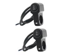 Motorcycle Handlebar Light Control Switches, 3 gears 3 lines | 12V 7/8 Inch Clamp-on Rocker Button Set, Aluminum Housing, Two Pack for Wiring