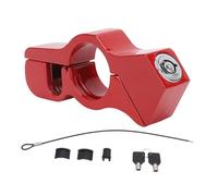 Motorcycle Handlebar Lock Aluminum Alloy Anti Theft Throttle Clutch Brake Lock with Lock Chain for ATV Off Road Bike Scooter Street Bike (Red)
