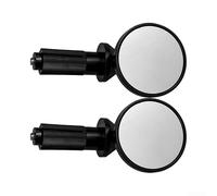Motorcycle Handlebar Mini Rearview Mirrors Handle Grip, Aluminum Alloy Construction 22mm Handlebar Compatible Adjustable Viewing Angle High-Definition