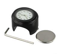 Motorcycle Handlebar Mount Clock Watch with Night VISIONs Dial| Aluminum Alloy Bar End for Bike 22mm 7/8" to 1"| Black(Black white panel)