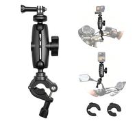 Motorcycle Handlebar Mount compatible for Insta360 X5-X, Motorbike Mirror Clamp with 360°Rotating Ball Head compatible for GoPro 12-3, 0.28"-1.41" Pole Bracket compatible for DJI OSMO NANO, OSMO 360
