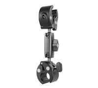 Motorcycle Handlebar Mount Double Clamp Ballhead Socket Arm Mounting Base 360 Degree Rotating Ballhead 9-38mm Ranges