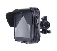 Motorcycle Handlebar Mount Phone Holder Waterproof Motorbike Phone Pouch with Sunvisor Rain Cover 360 Degree Rotating,firm