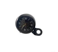 Motorcycle Handlebar-Mounted Quartz Clock with Luminous for dial and Rearview Mirror Compatibility, ABS Construction, Black - Front Vehicle Installation