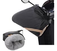 Motorcycle Handlebar Muffs Cycling Bike Gloves Windproof Waterproof Motorbike Grip Handlebar Gloves Winter Thick Fleece Motorcycle Hand Warmer Scooter Glove Snowmobiles Mittens with Reflective Strip
