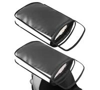Motorcycle Handlebar Muffs - Waterproof PU Leather Warm Handguards | | PU Leather & Thick Plush - Waterproof Handlebar Muffs - Warm Motorcycle Handguards - Cold Weather Windproof Covers