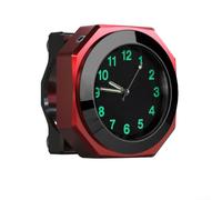 Motorcycle Handlebar Quartz Clock with Aluminum Alloy Body and Glow-In-The-Dark Numerals for Safety and Function (red)