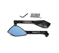 Motorcycle Handlebar Rear View Mirrors Blue Anti-glare Mirror For YAMAHA T-Max 500 TMAX 500 TMax 530 SX DX 560 TECH(Black)