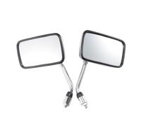 Motorcycle Handlebar Rear View Side Mirrors Universal Rectangle Metal Rod ABS Shell Motorcycle Rearview Mirrors 10mm Chrome