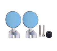Motorcycle Handlebar Rearview Mirror 2 Pack Premium CNC Blue Glass Side Mirrors Wide View Anti Glare Easy Install for Sprint Prima GTS150 250 300 2013 2024 Models (Silver)