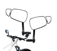 Motorcycle Handlebar Rearview Mirror Set - 360 Degree Adjustable Crystal Lens Aluminum Alloy Bar End, Wide Angle Safety Rear Vision | Scooter Electric Bike Road Cycling Travel Outdoor Riding