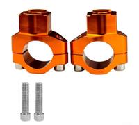 Motorcycle Handlebar Riser CNC Aluminium Short Lift Kit Orange - Heavy Duty Stem Extender for MTB & Dirt Bike - Vibration Resistant Bar Adapter