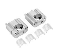 Motorcycle Handlebar Riser Mount Clamps, 22mm/28mm, CNC Aluminium Alloy, Silver, 1 Pair, Fat Bar Adapter