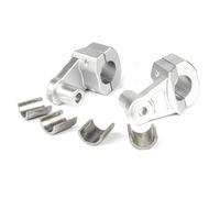 Motorcycle Handlebar Risers Universal Motorcycle Handlebar Clamps Riser Add 5.5cm Height For 22mm 28mm Bars Clamp 2 Inch Pivoting(Silver)