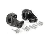 Motorcycle Handlebar Risers Universal Motorcycle Handlebar Clamps Riser Add 5.5cm Height For 22mm 28mm Bars Clamp 2 Inch Pivoting(Black)